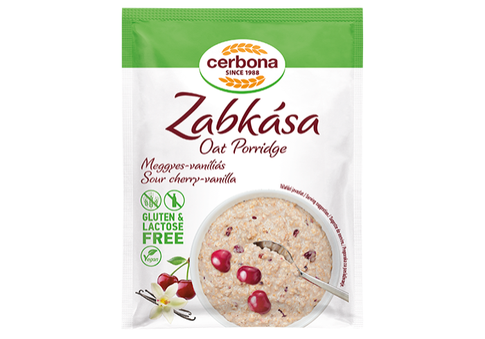 Gluten free Sour cherry-vanilla oat porridge