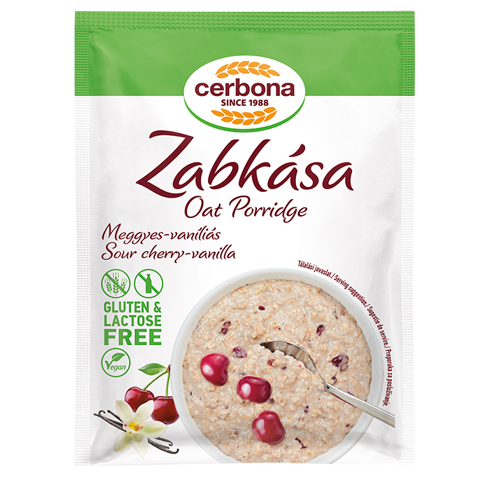 Gluten free Sour cherry-vanilla oat porridge