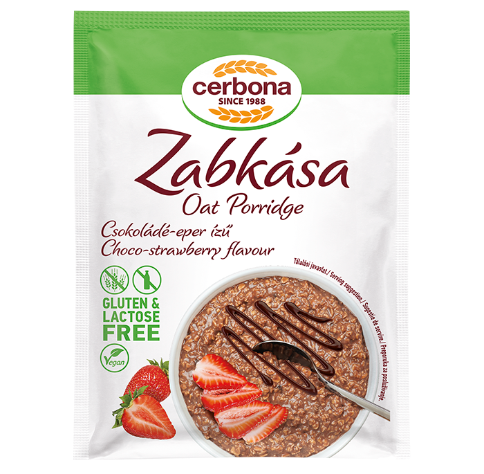 Terci de ovaz cu aroma de ciocolată si capsuni, fără gluten și fără lactoză