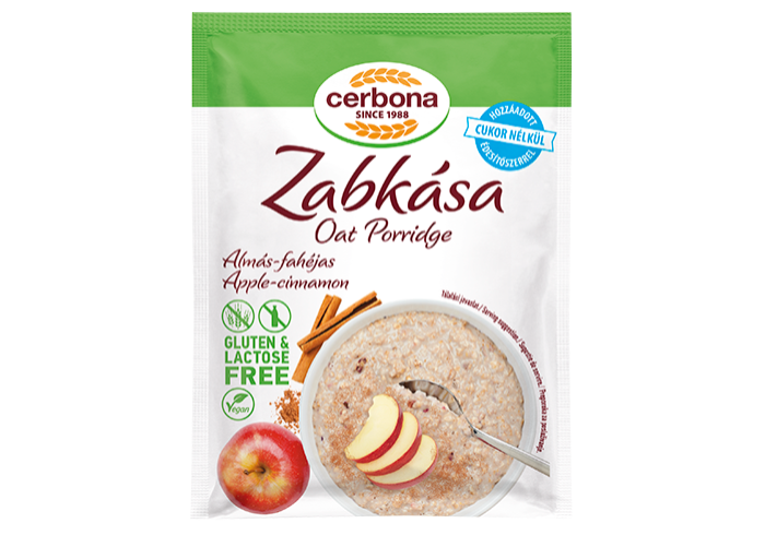 Terci de ovăz cu mere și scorțișoară, fără gluten, fără lactoză, fără zahăr adăugat, cu îndulcitor