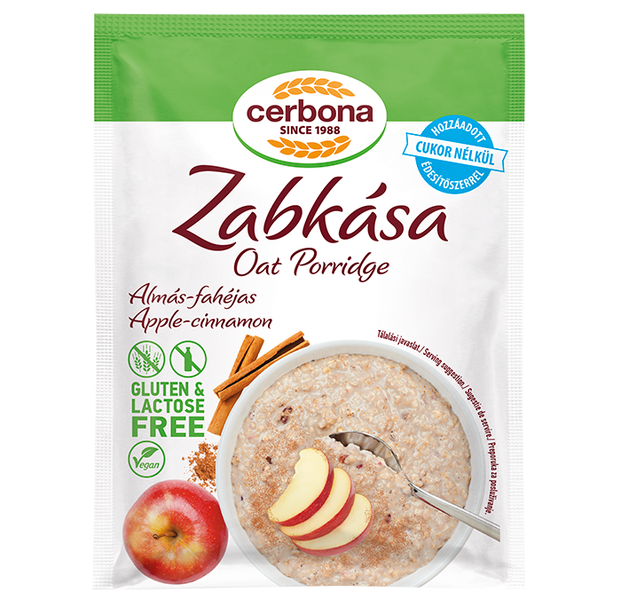 Terci de ovăz cu mere și scorțișoară, fără gluten, fără lactoză, fără zahăr adăugat, cu îndulcitor