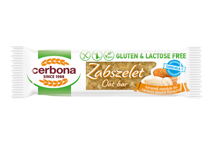Gluten free Caramel- almond flavour oat bar 