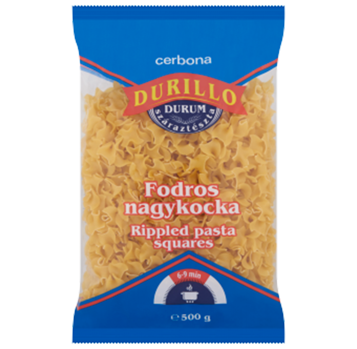 Durum rippled square pasta