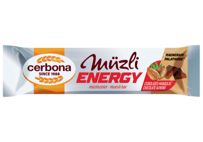 Energy Baton de cereale cu ciocolată și migdale, cu magneziu