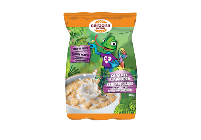 Caramel flavoured corn flakes 