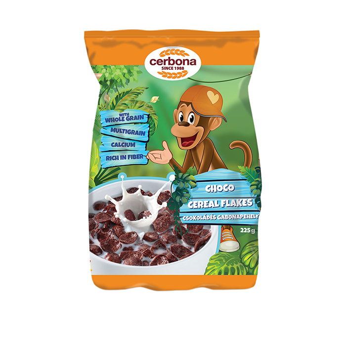 Chocolate cereal flakes with calcium 