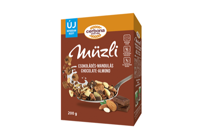 Musli cu ciocolată și migdale, fără gluten și fără lactoză