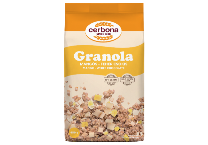 Mangós-fehércsokoládés granola