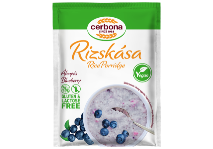 Vegan rice porridge with blueberry