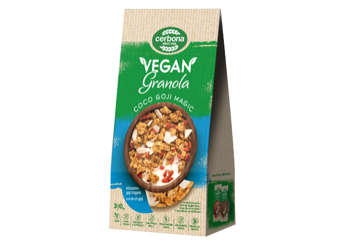 Granola vegană cu cocos și goji 