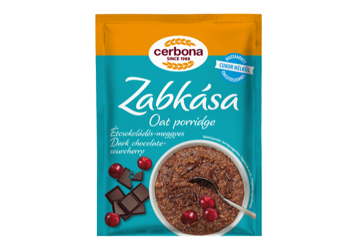 Étcsokoládés-meggyes zabkása