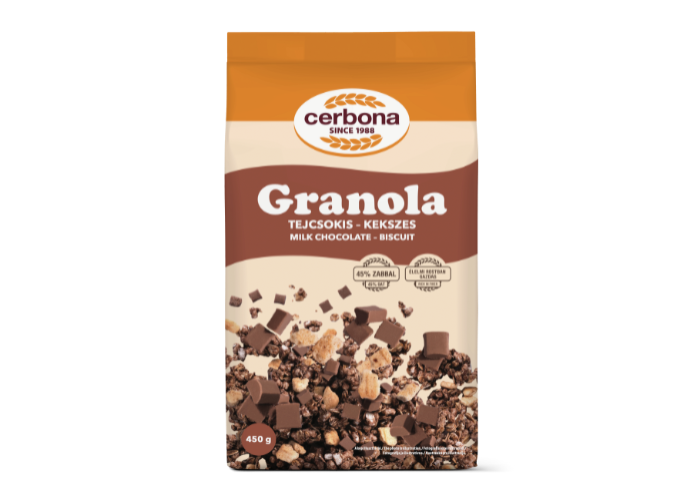 Granola cu ciocolată cu lapte și biscuiți