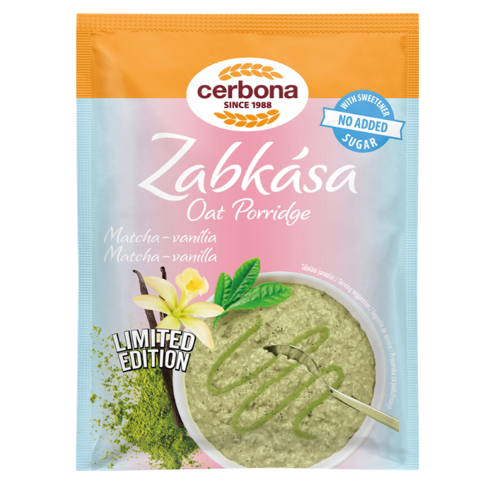 Matcha-vanília ízű zabkása