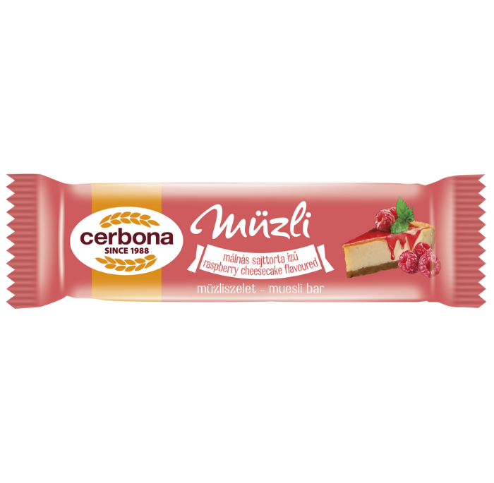 Málnás sajttorta ízű müzliszelet