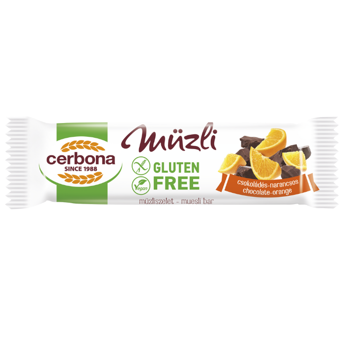 Batoane de muesli fără gluten cu ciocolată și portocale