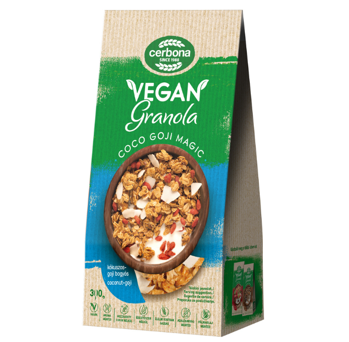 Granola vegană cu cocos și goji 