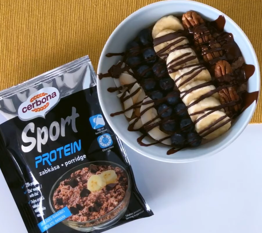 Csokoládés-banános protein zabkása